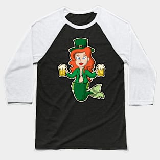 Irish Mermaid St Patricks Day Beers Baseball T-Shirt